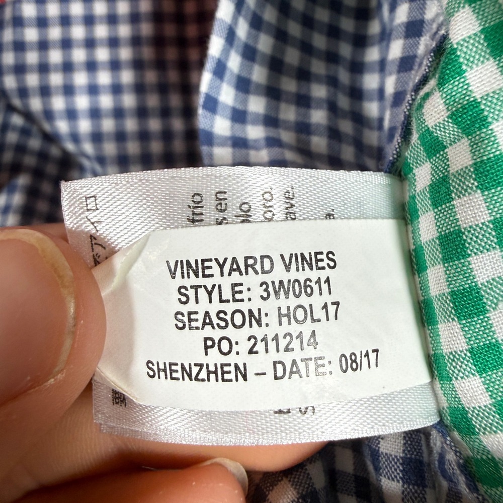 NEW 3 PACK Vineyard Vines Button Up L/S Boys L Multicolor Gingham Plaid Stretch - Picture 10 of 16